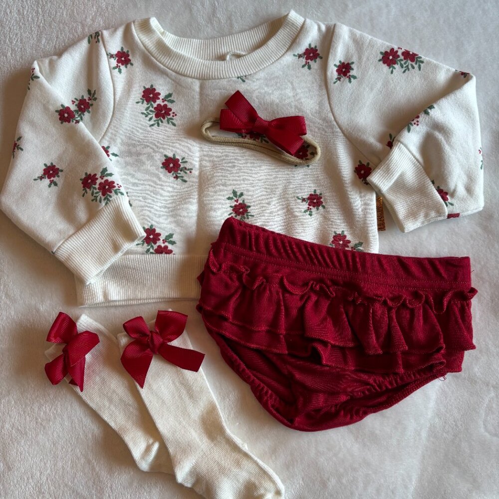 Lila & Jack Baby Girl Floral Sweater Set 3–6M